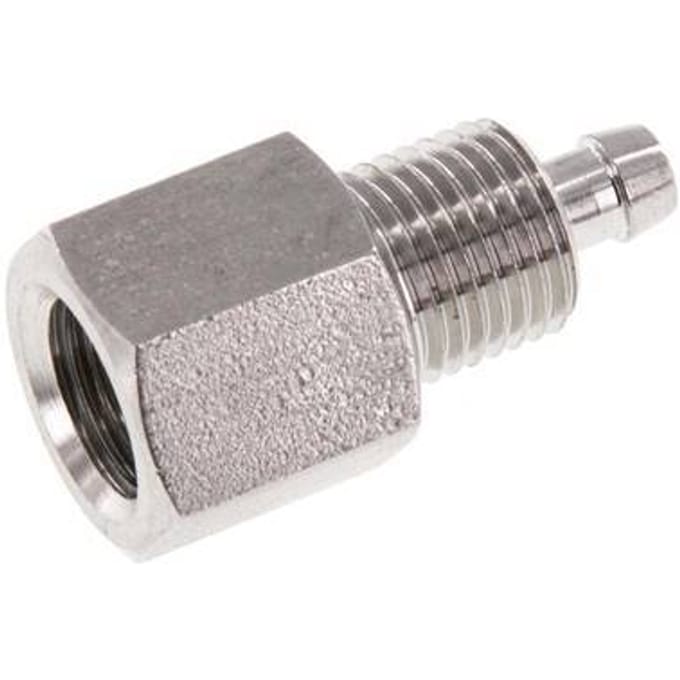 6x4 & G1/8'' RVS 1.4571 Rechte Opsteekkoppeling Binnendraad