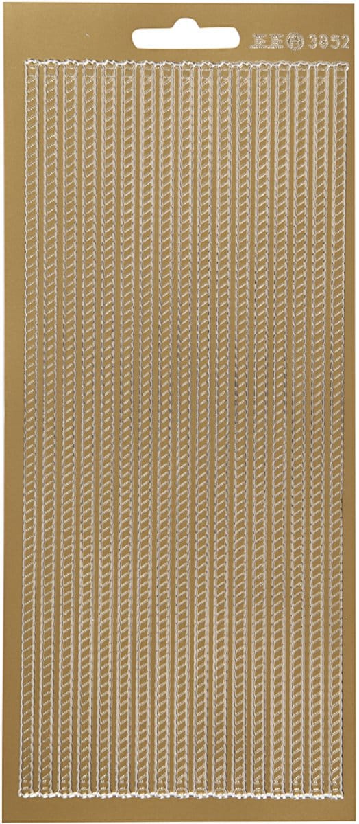 Stickers, randen, vel 10x23 cm, goud, 1 vel
