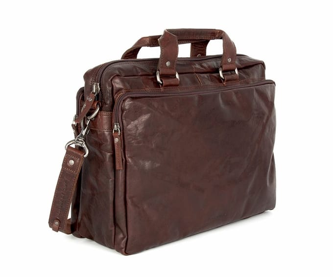 Leren Laptoptas - 16.4 inch - Mississippi - Donkerbruin