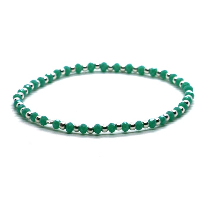 Heaven Eleven - dames - armband - sterling - zilver - 925 - Groen - 2,5mm
