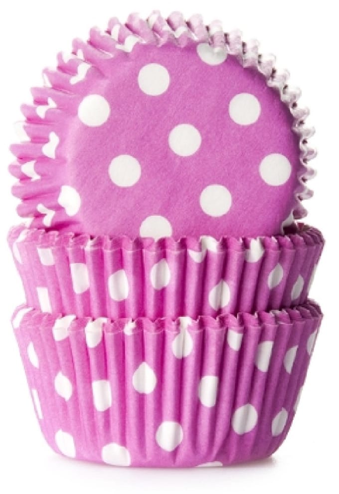 House of Marie MINI Cupcake Vormpjes Stip Roze - pk/60