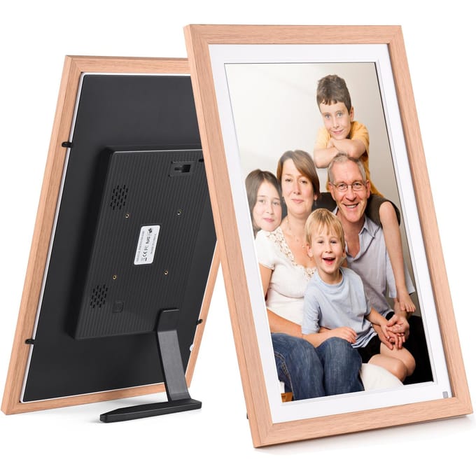 15.6 Inch Groot WiFi Digitale Fotolijst Cloud Digitale Fotolijst Wandmontage 1920*1080 IPS EU Plug beige