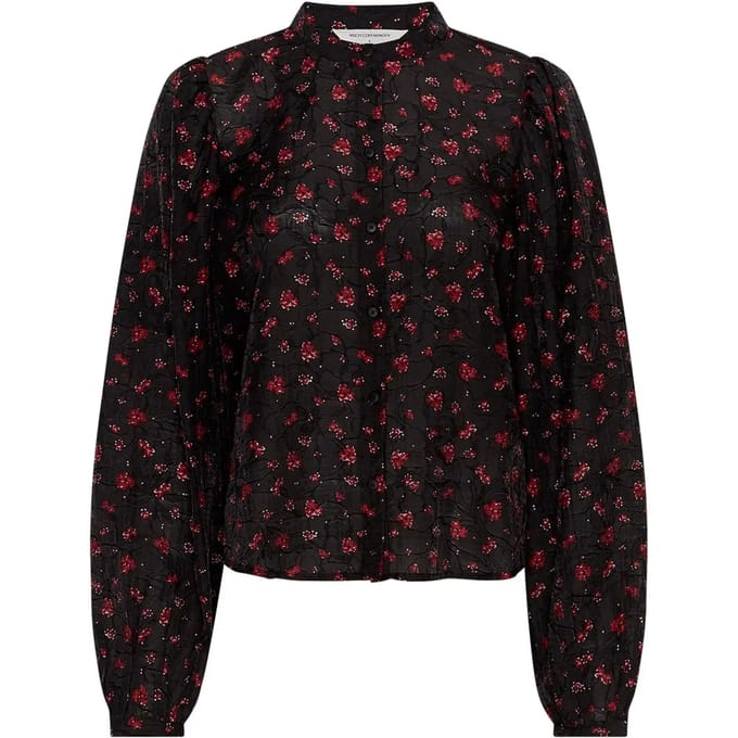 Regular fit overhemdblouse van viscosemix, model 'Nancy'