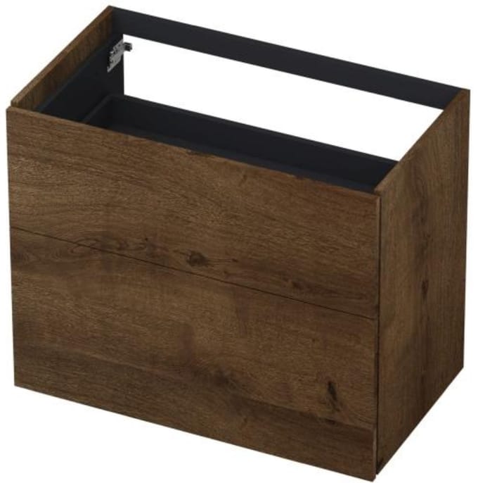INK - Onderkast 2 Laden Push To Open 65cm Fineer Eiken - 800x450x650 Mm - Chocolate Fineer