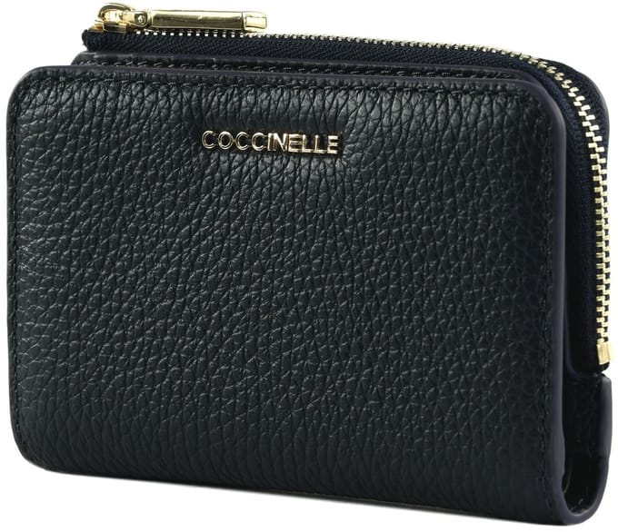 COCCINELLE Leren portemonnee Metallic Soft Wallet Midnight Blue donkerblauw