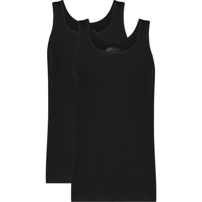 Ten Cate Basics singlet zwart 2-pack voor Heren | Maat S