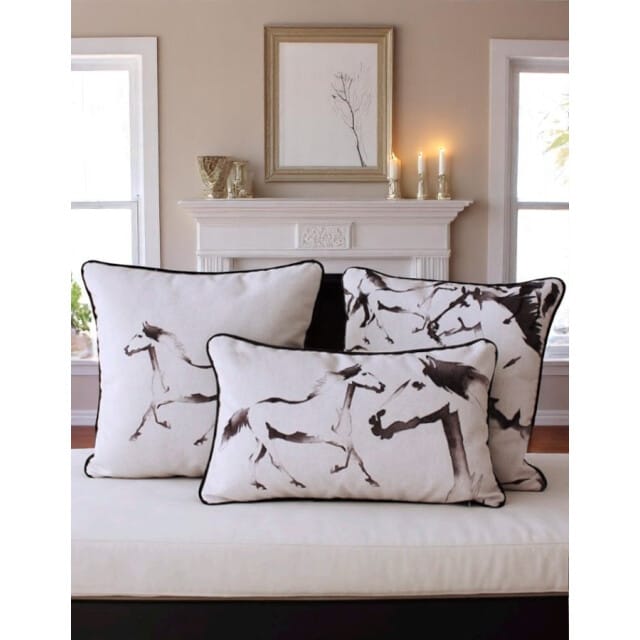 Gek op kussens! Sierkussen velvet horses | 45 x 45 cm | velvet/polyester