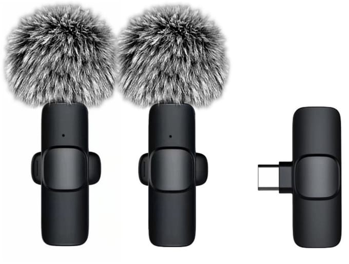 Draadloze Lavalier Microfoon Dubbele Type-C Interface - Clip-on Reversmicrofoon voor Live Streaming & Opname