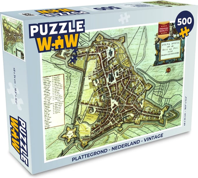 Puzzel Plattegrond - Nederland - Vintage - Legpuzzel - Puzzel 500 stukjes - Stadskaart