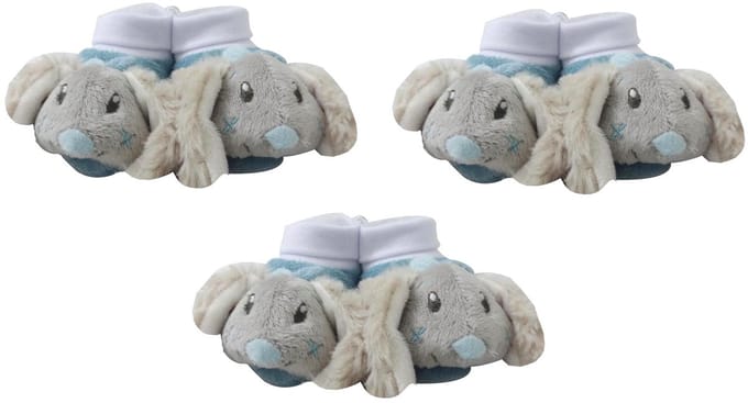 Konijntje - slippers - pantoffels - blauw - set van 3 paar