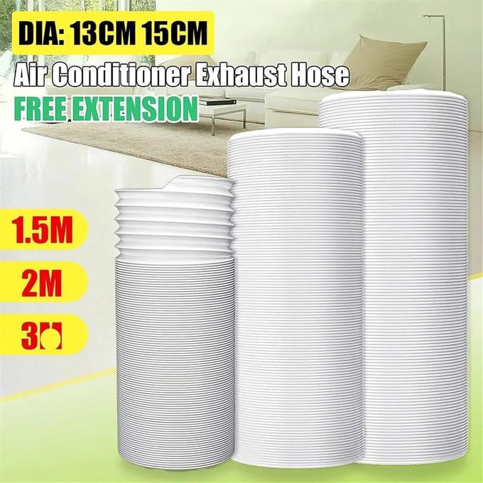 Afvoerslang Airco - Universele Slang - Draagbare Airco - Flexibel Verstelbaar - 13x150cm - Wit