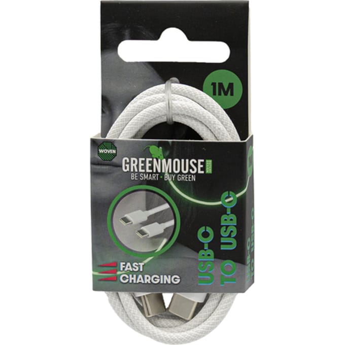 Kabel Green Mouse USB-C to USB-C data Woven 1m blisterverpakking