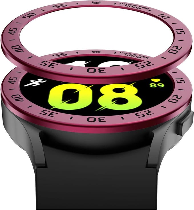 Strap-it Bezel ring tijd - Randbeschermer geschikt voor Samsung Galaxy Watch 5 44mm - bordeaux