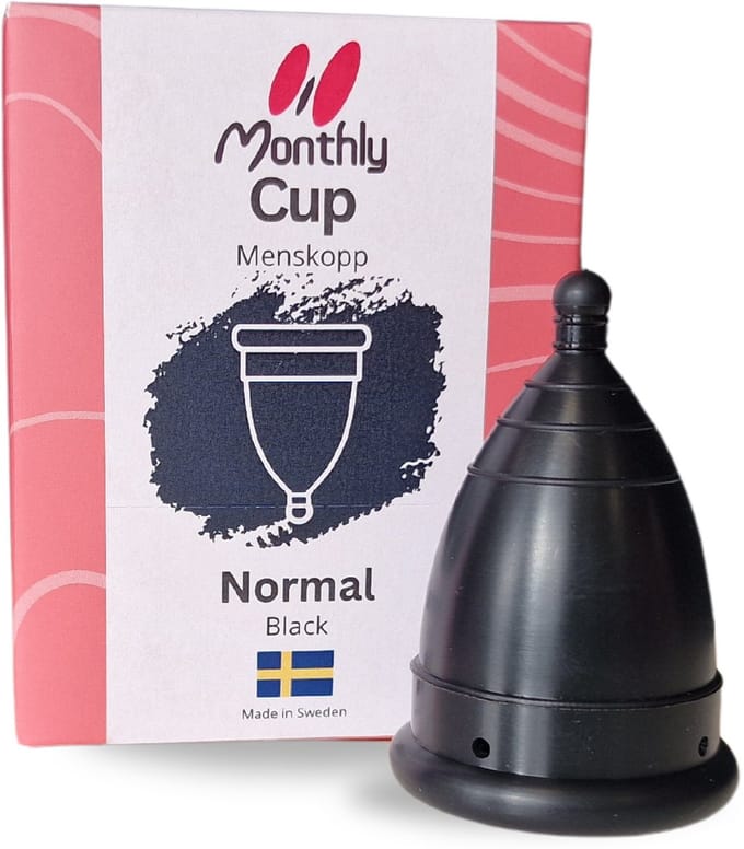 MonthlyCup menstruatiecup van medische siliconen - normal - M - Zwart