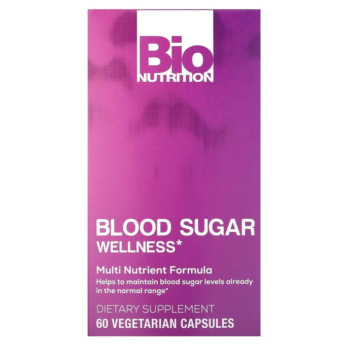 Bio Nutrition, Bloedsuiker Welzijn, 60 Plantaardige Capsules