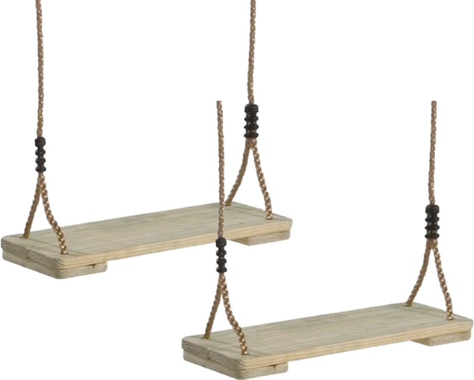 Set van twee houten schommelzitjes (45x19cm)