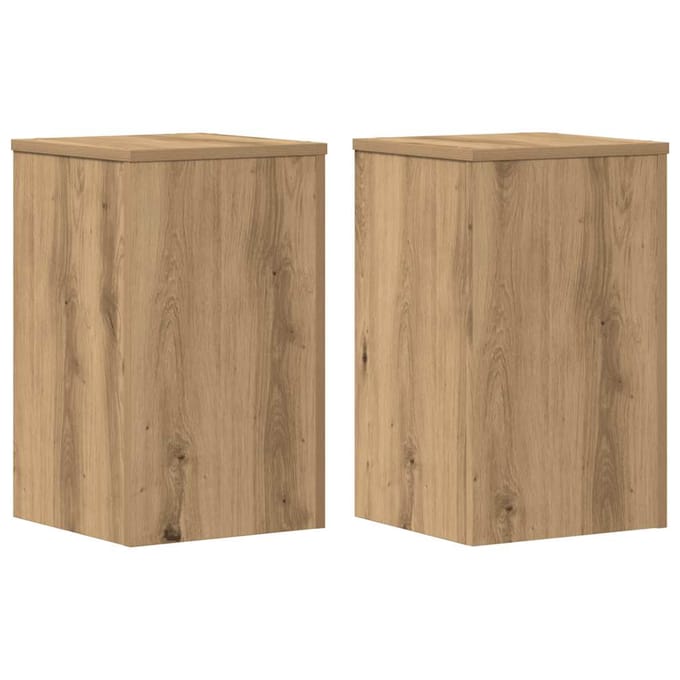 vidaXL - Plantenstandaards - 2 - st - 30x30x50 - cm - hout - artisanaal - eiken