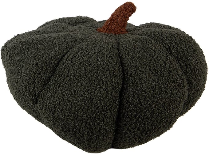 Clayre & Eef Decoratie Pompoen Ø 20x14 cm Groen Polyester Herfst decoratie