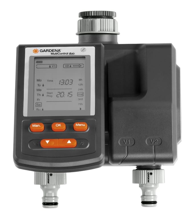 GARDENA Besproeiingsomputer MultiControl Duo - 3 besproeiingen per dag - 1min tot 3u 59min.