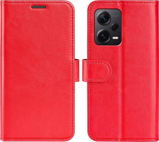 MobyDefend Hoesje - Geschikt voor Xiaomi Redmi Note 12 Pro Plus 5G - Wallet Book Case (Sluiting Achterkant) - Rood