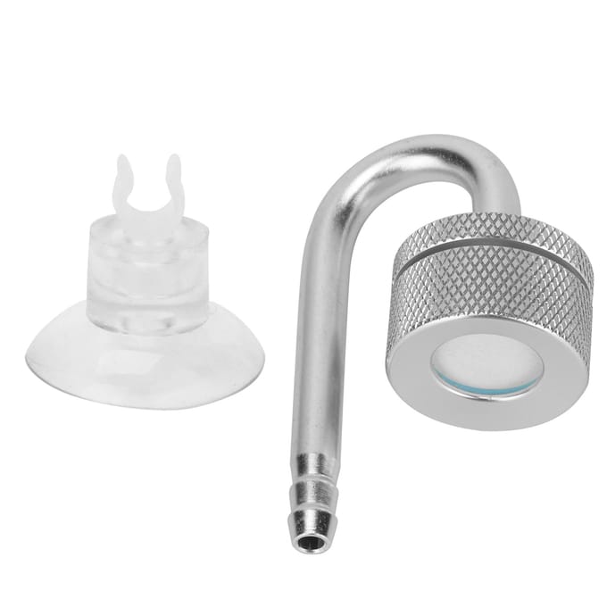 Diffuseur de Dioxyde de Carbone pour Aquarium Réservoir à Poissons Atomiseur de CO2 en Alliage d'Aluminium avec Ventouse Argent
