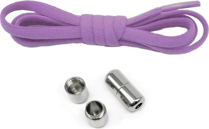 Elastische schoenveters - metalen sluiting - paars
