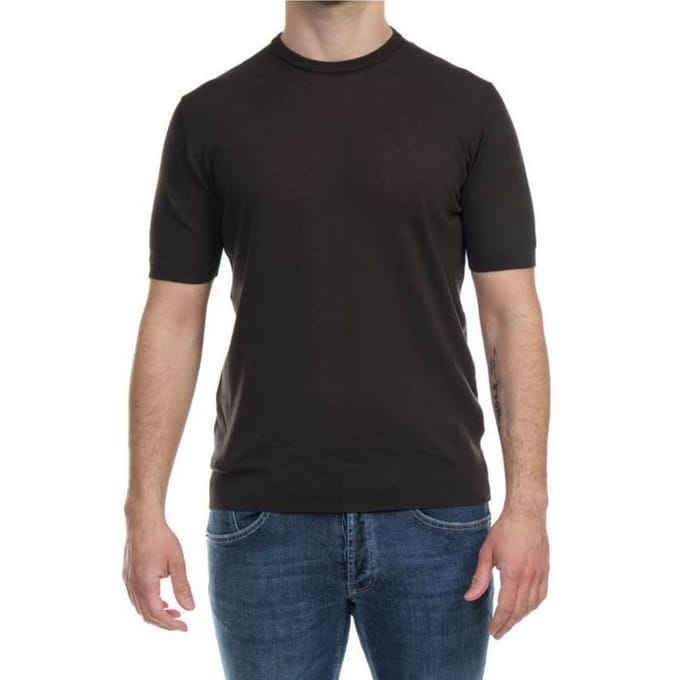 Alpha Studio - Ronde Half Sleeve Cotton Crepe AU4020CS 1027 CAFFE