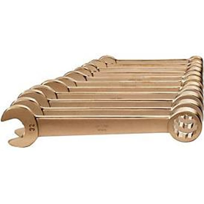 Endres Tools set ring-steeksleutels, 11-delig, SW 10-32 mm, aluminium-multicomponentbrons, vonkvrij, zeskant; twaalfkant