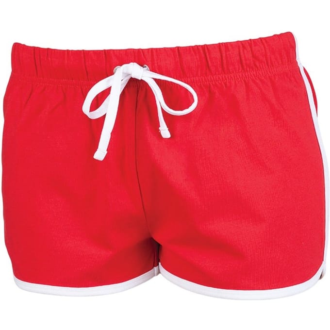 SF Women Dames/dames Retro Shorts (Rood/Wit)