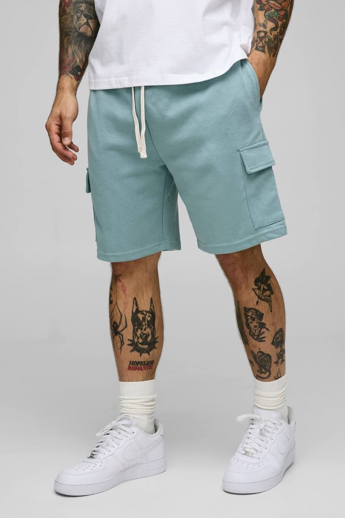 Relaxte pasvorm Interlock Cargoshorts | Sage | Size Small