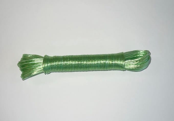 Waslijn - Waslijndraad - Drooglijn - 20 Meter - 2.4 mm staalkern - Licht Groen