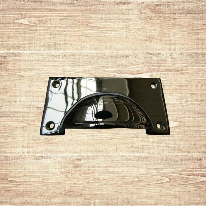 Large Lipped Rectangular Cup Pull Handle Polished Chrome