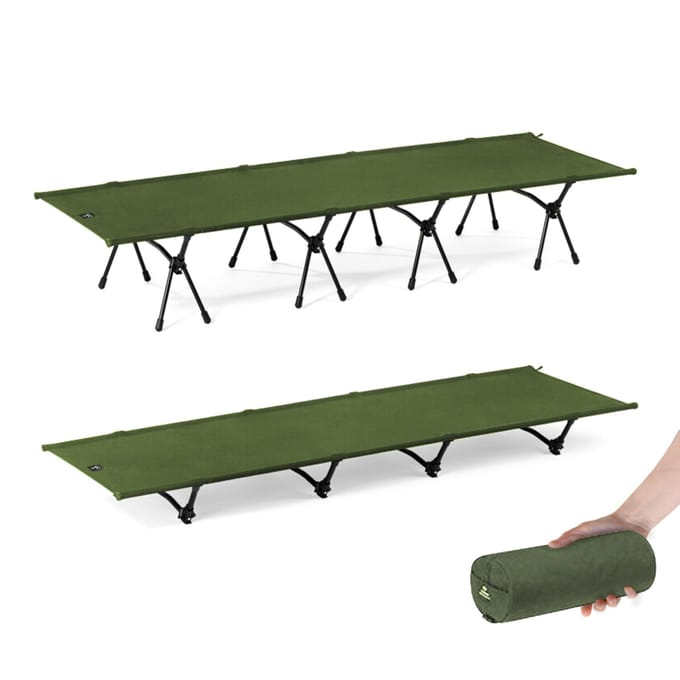 TOMSHOO lit de Camping pliant avec rallonges de jambes lit de couchage de Camping Portable lit d'extérieur pour vert d’armée