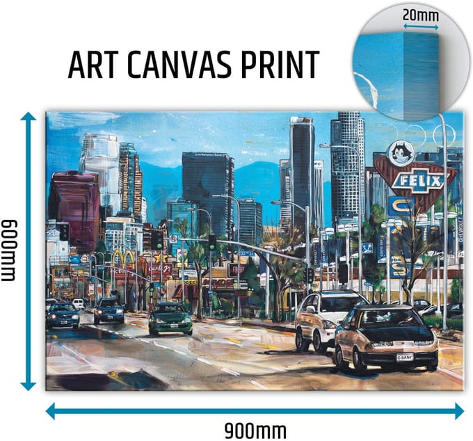 Los Angeles city canvas schilderij 90x60 cm
