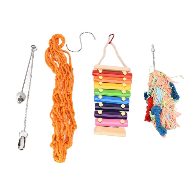 Filet de Xylophone pour jouets de poulet, 4 pièces, support suspendu, jouets balançoire pour poulet, canard, aras, perroquets orange