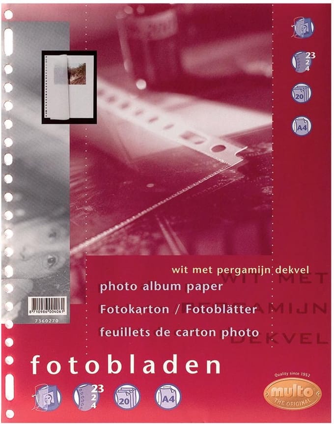 MULTO INTERIEUR FOTOBLAD A4 WIT 10 x 20ST. 23-gaats