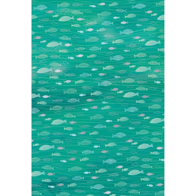 Ontwerpkarton "Hotfoil", vis - Aquagreen