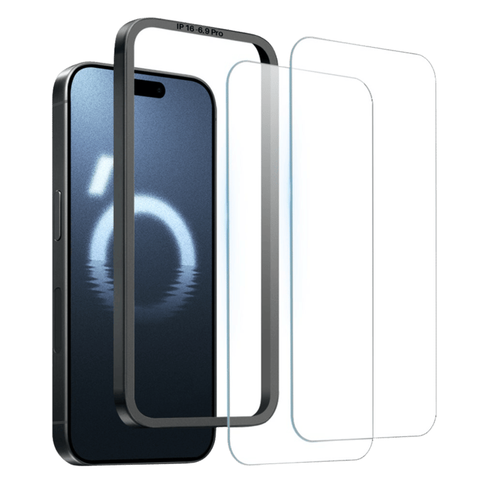 Northjo iPhone 16 Pro Max Duo Pack A+ Screenprotector Met Installatiehulp Transparant