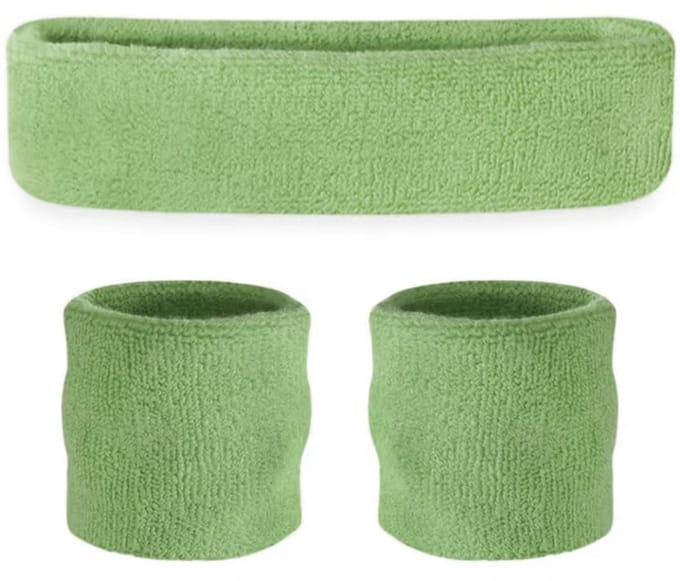 New Age Devi - Zweetband Set - 3-Delig - Hoofd- Polsbandjes - Mosgroen