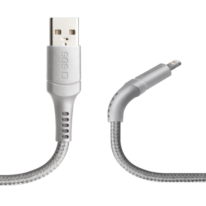 SBS USB Datenkabel Lightning-Anschluss (1 m) Unbreakable Collection , grau