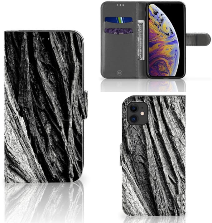 Book Case voor Book Style Case Apple iPhone 11 Boomschors Grijs