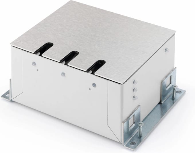 O.C.S. VELOX mini instortvloerdoos 2x stopcontact met randaarde + 1x M45 - RVS deksel (33.70.037)