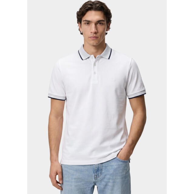 Bos Bright Blue Scotland blue polo heren brick polo plain contrast col spe25108br06sb/100 white