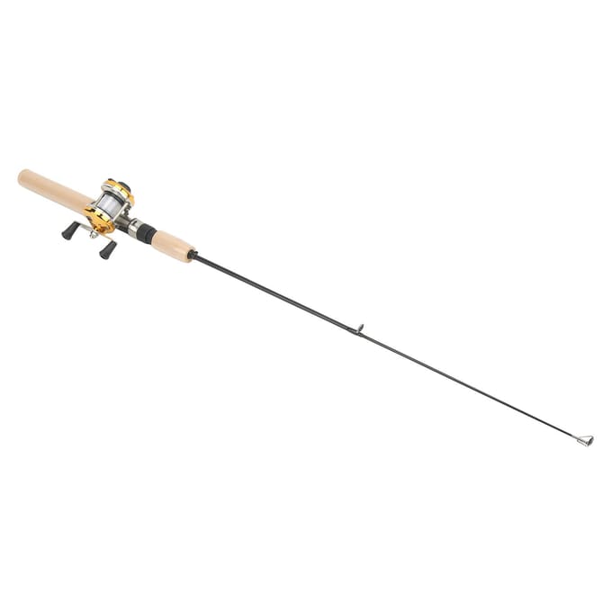 Ensemble Canne et Moulinet de Pêche sur Glace Kit Canne à Pêche avec Jig Flotteur Ensemble Matériel de Pêche sur Glace pour black