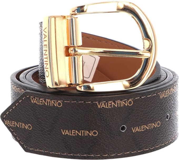 VALENTINO Riem Liuto Logo Belt W90 Cuoio / Multi / Oro Donkerbruin