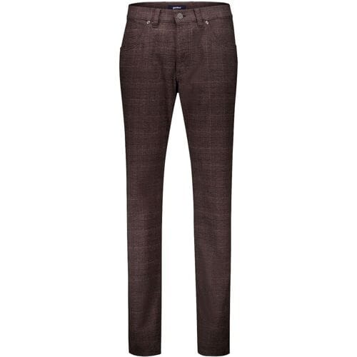 Gardeur Broek Bill-3 Check Pattern Soft Touch Donker Bruin / male