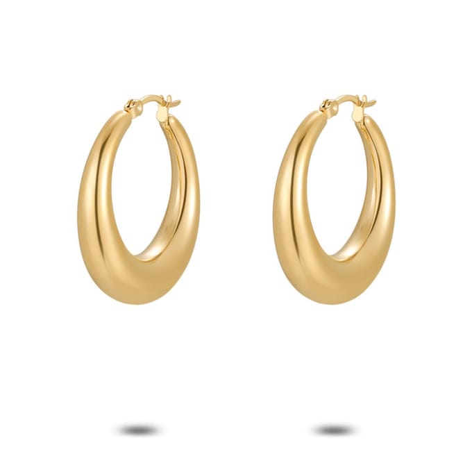 Twice As Nice Oorbellen in goudkleurig edelstaal, oorringe, 33 mm