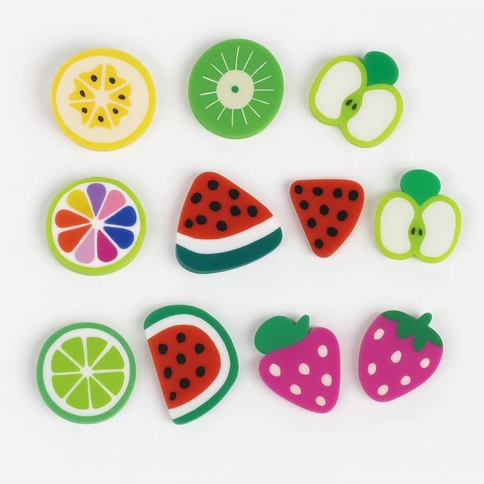 Decoratie fruit - Zakje van 15 stuks - Plat Nepfruit Mini - 2 cm - Decoratief - Hobby - Versiering