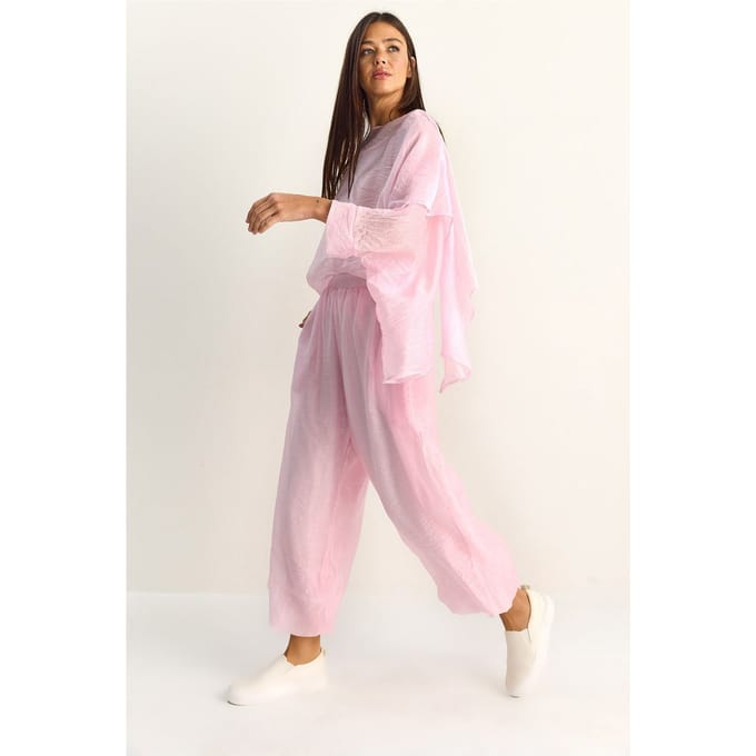 Hoge Taille Wijde Pijpen Twee-Delige Set