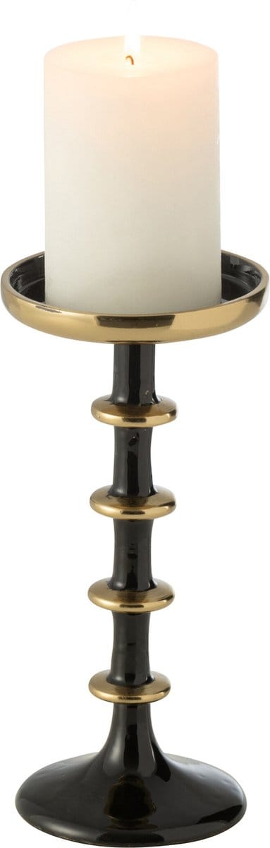 J-Line kaarshouder Bal - metaal - zwart/goud - small